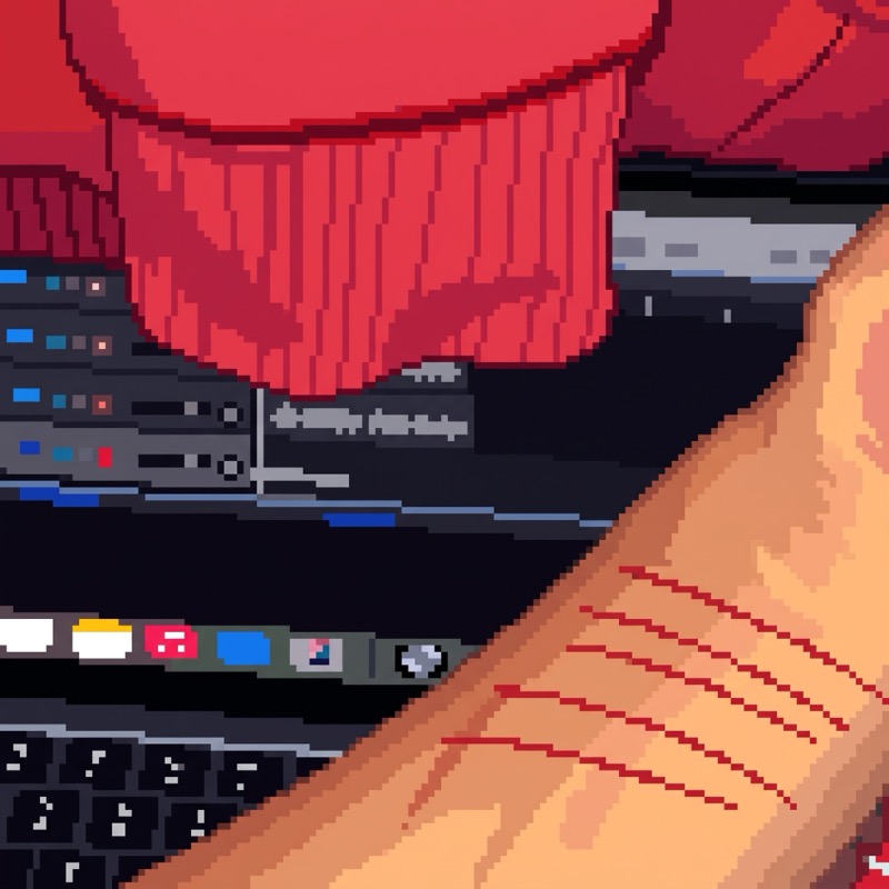 laptop, pixel art