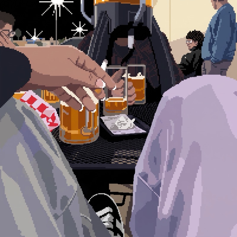 brindis, pixel art